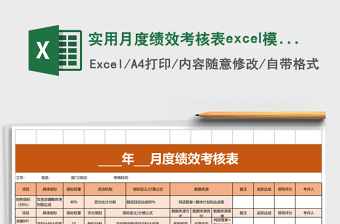 实用月度绩效考核表excel模板