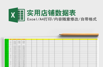 实用店铺数据表