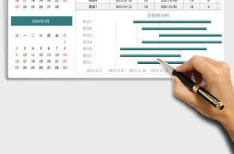 墨绿项目任务甘特图