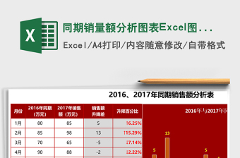 同期销量额分析图表Excel图表
