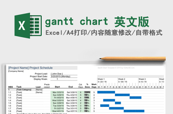 gantt chart 英文版