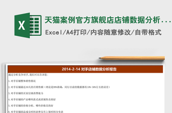 天猫案例官方旗舰店店铺数据分析报告