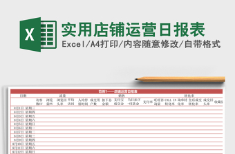 实用店铺运营日报表