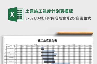 土建施工进度计划表模板