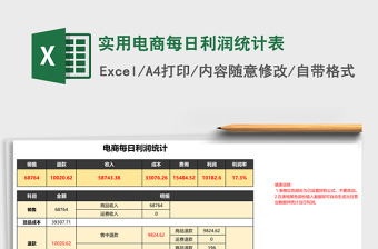 实用电商每日利润统计表