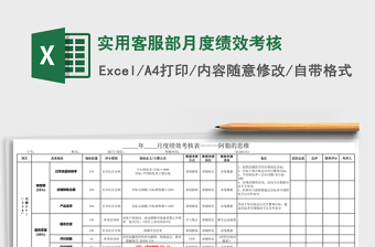 实用客服部月度绩效考核