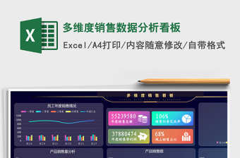 多维度销售数据分析看板