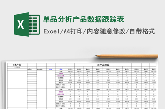 单品分析产品数据跟踪表