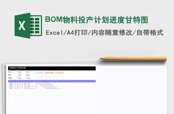 BOM物料投产计划进度甘特图