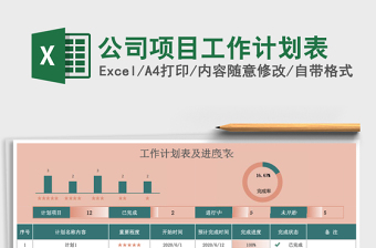 公司项目工作计划表