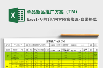 单品新品推广方案（TM）