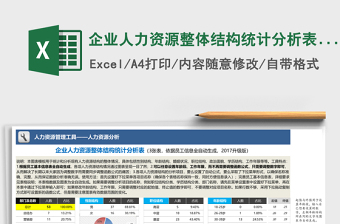 企业人力资源整体结构统计分析表（2017升级版）