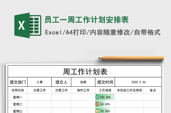 员工一周工作计划安排表