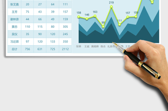 图表模板通用面积折线