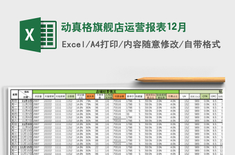 动真格旗舰店运营报表12月