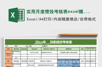 实用月度绩效考核表excel模板