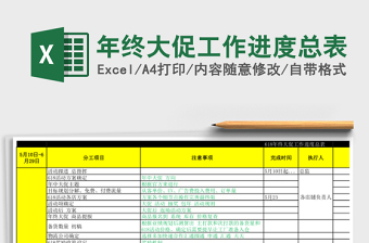 年终大促工作进度总表