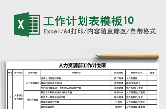 工作计划表模板10