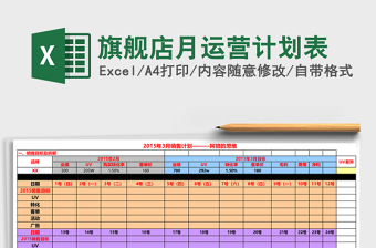 旗舰店月运营计划表