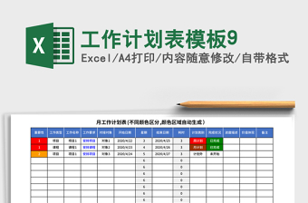 工作计划表模板9