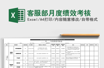 客服部月度绩效考核