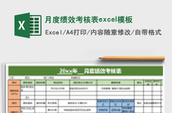 月度绩效考核表excel模板