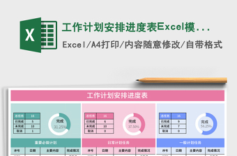 工作计划安排进度表Excel模板