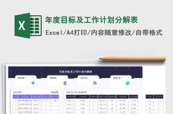 年度目标及工作计划分解表