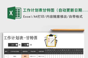 工作计划表甘特图（自动更新日期）