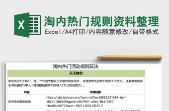 淘内热门规则资料整理