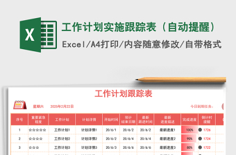 工作计划实施跟踪表（自动提醒）