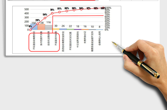 浅蓝色格式柏拉图excel模板