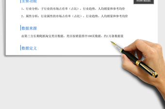 数据分析中级版2016市场分析