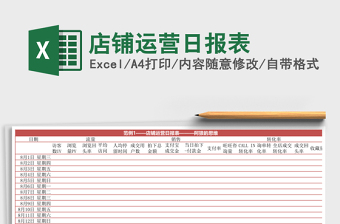 店铺运营日报表