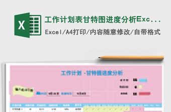 工作计划表甘特图进度分析Excel模板