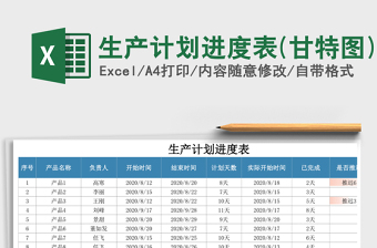 生产计划进度表(甘特图)