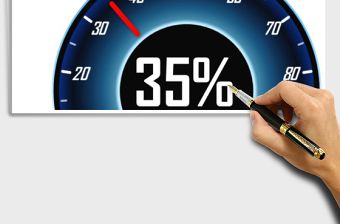 蓝色仪表盘进度圆环图