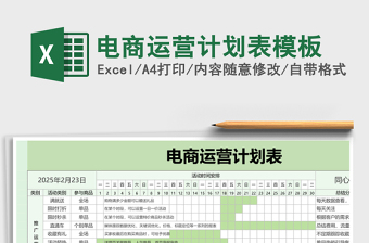 电商运营计划表模板