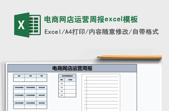 电商网店运营周报excel模板