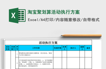 淘宝聚划算活动执行方案
