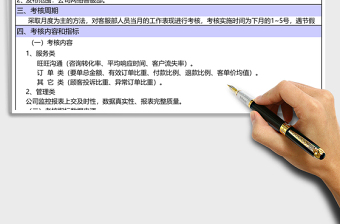 电商部各部门KPI考核表