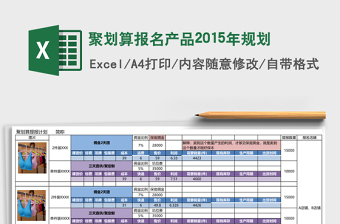 聚划算报名产品2015年规划