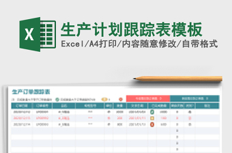 生产计划跟踪表模板