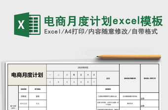 电商月度计划excel模板
