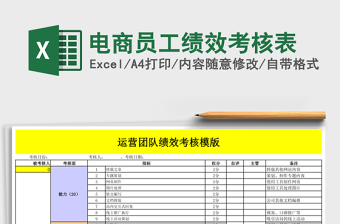 电商员工绩效考核表