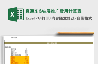 直通车&钻展推广费用计算表
