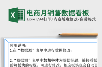 电商月销售数据看板