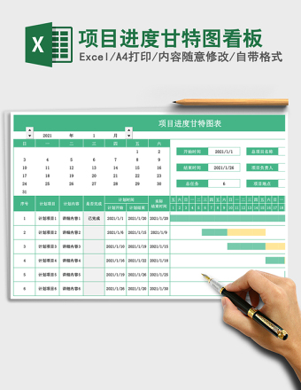 项目进度甘特图看板