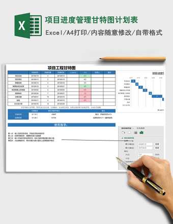 项目进度管理甘特图计划表
