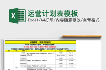 运营计划表模板
